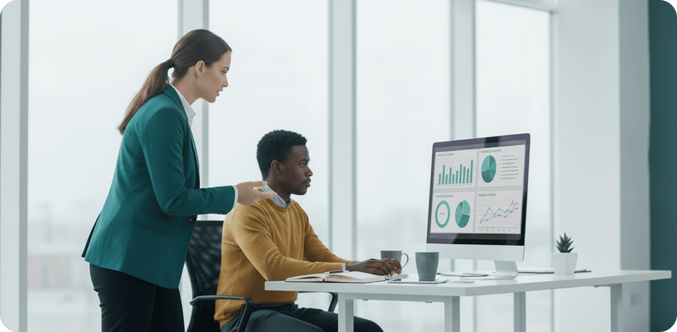 Leadership team member reviewing spend