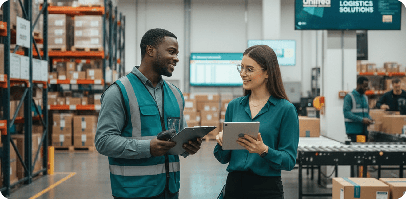 Operations team member tracking an order